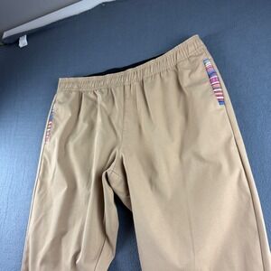 Wowie Pants Men's XL Brown Sapien Pull On Elastic Waist Aztec Trim Southwestern